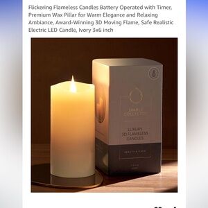 NEW in box Ivory Luxury 3D Flickering Flameless Candle. Scent free, timer